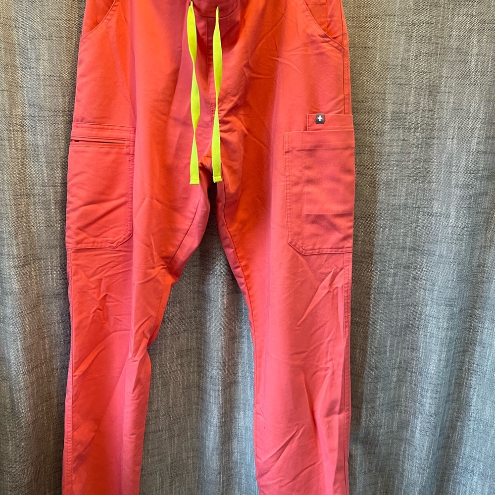 Coral color FIG scrubs SET (top and bottom)